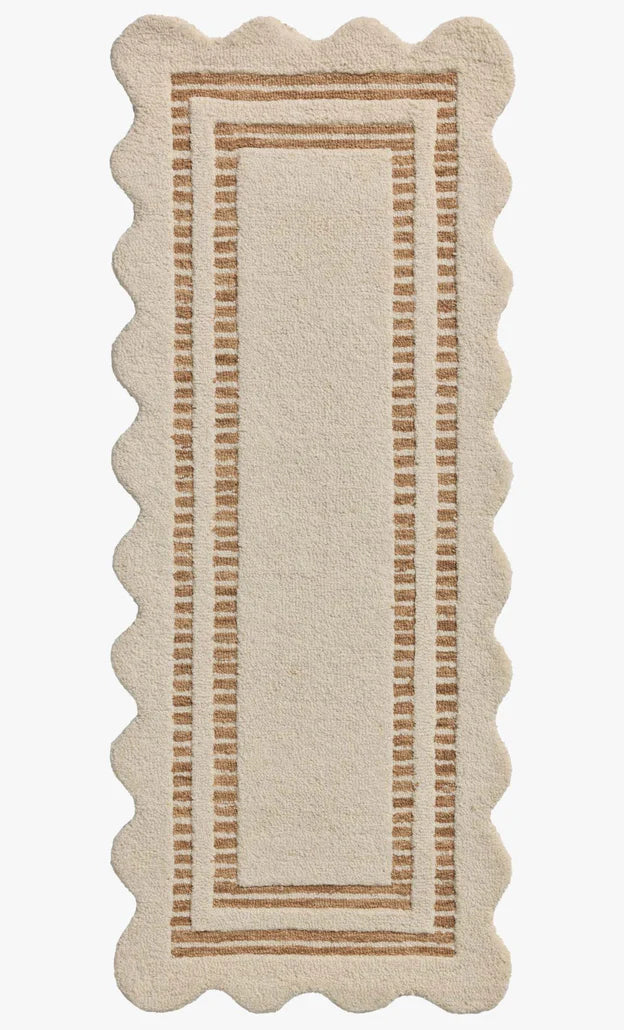 Sloan Rug in Ivory/Rust