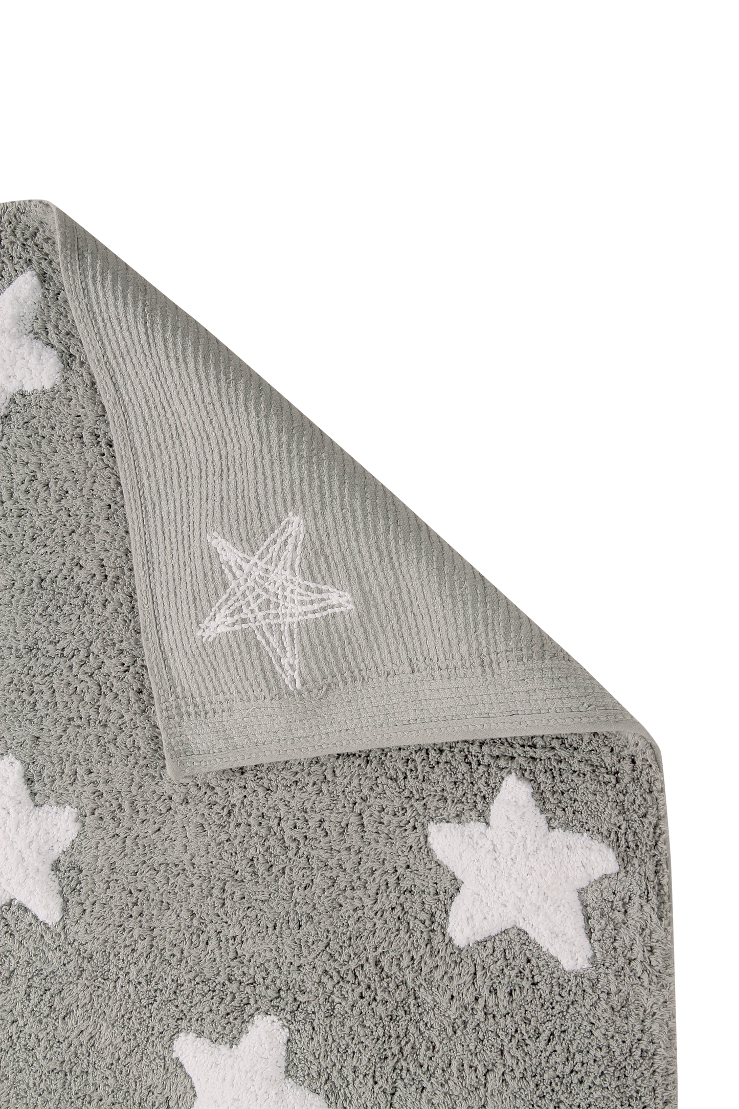 Washable Rug in Stars Grey/White