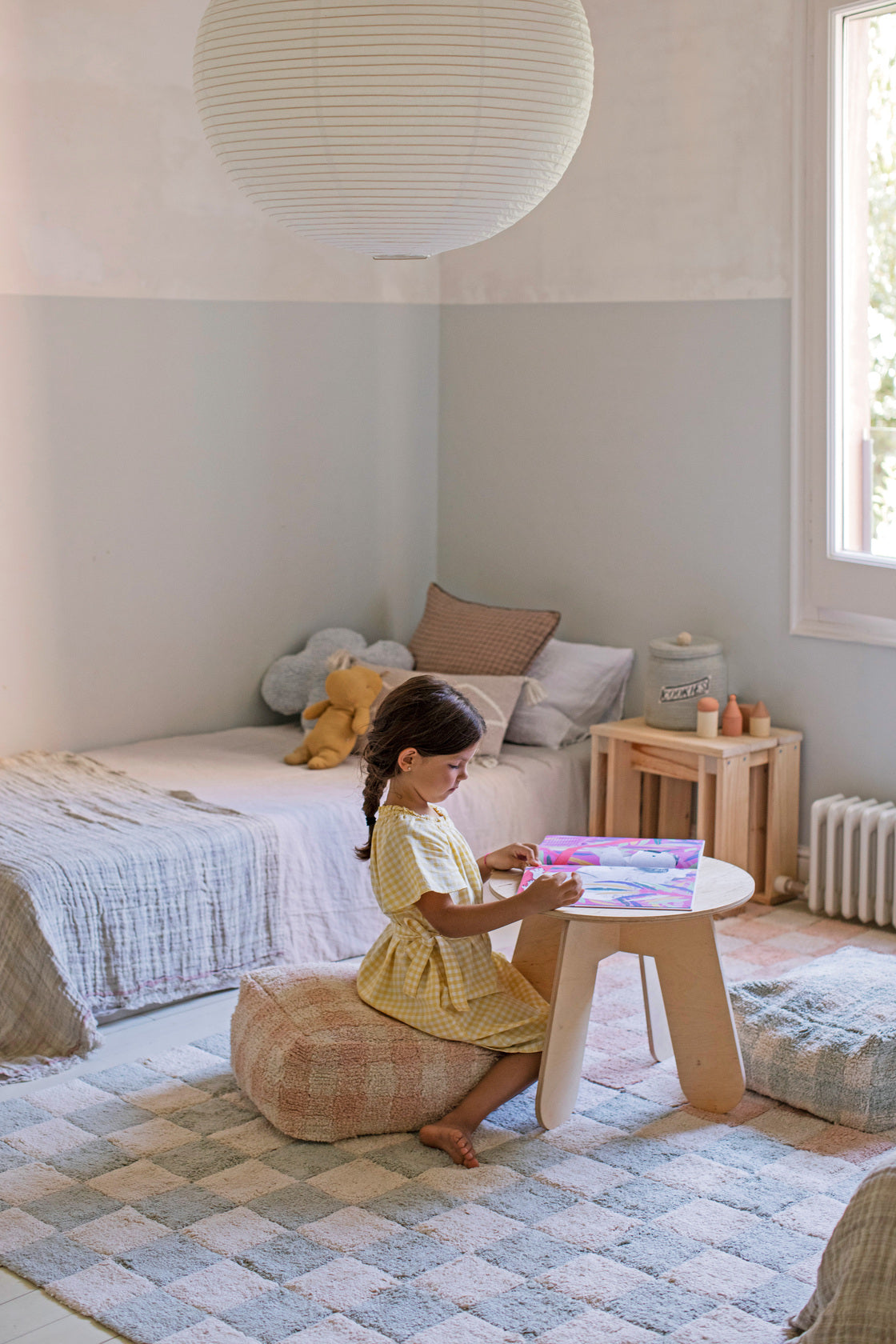 Washable Rug in Kitchen Tiles Blue Sage