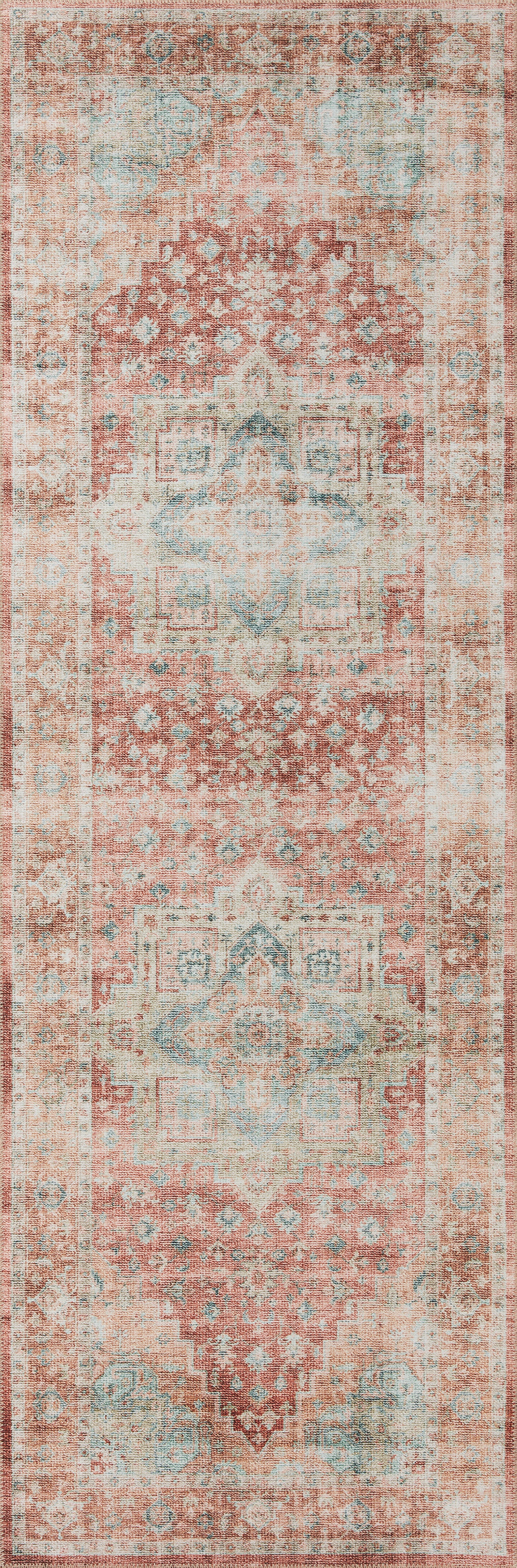 Avery Rug in Terracotta/Aqua