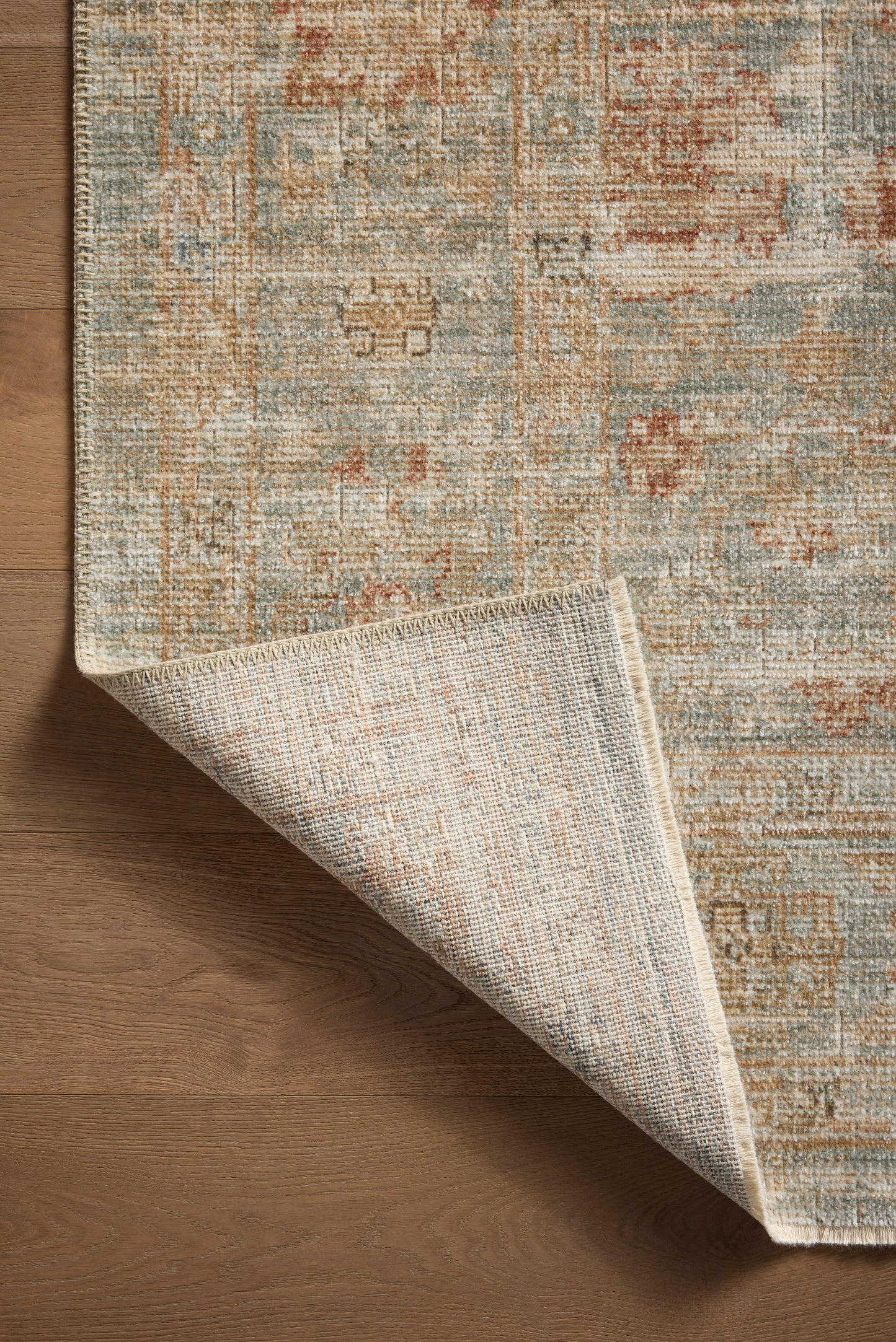 Heirloom Rug in Aqua/Terracotta