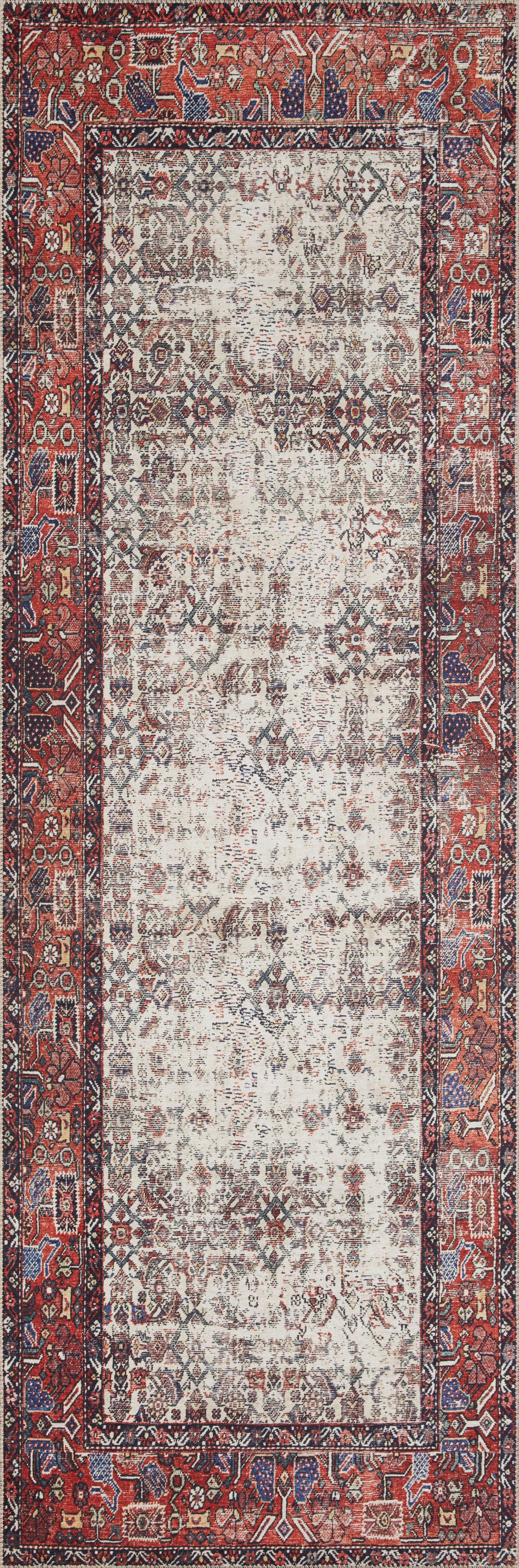 Annette Rug in Ivory/Brick