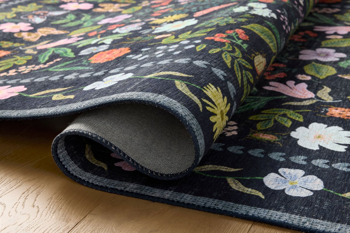 Woodland Rug in Black Blue