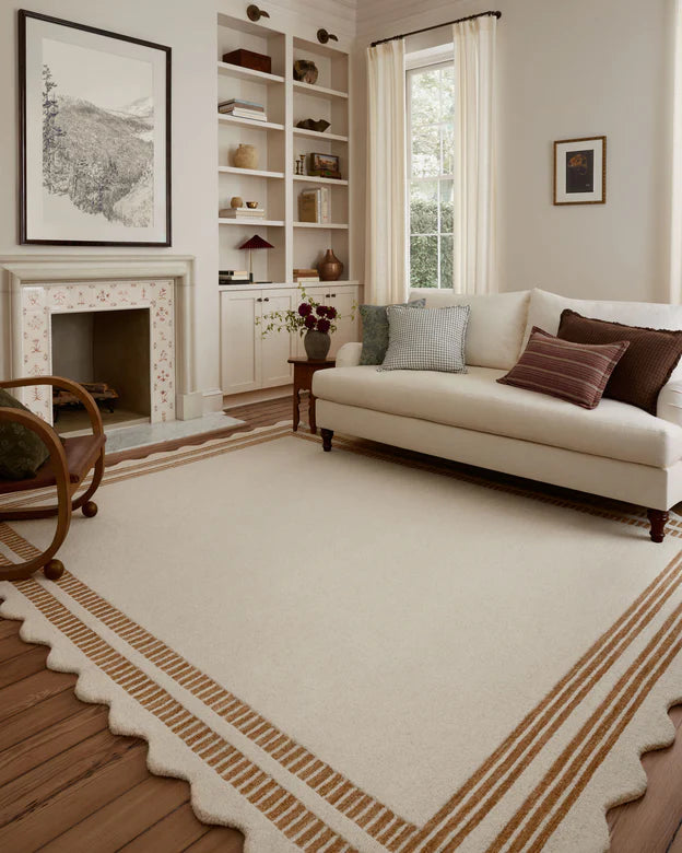 Sloan Rug in Ivory/Rust
