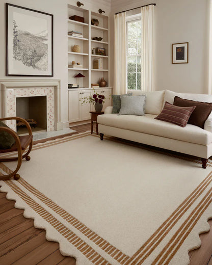 Sloan Rug in Ivory/Rust