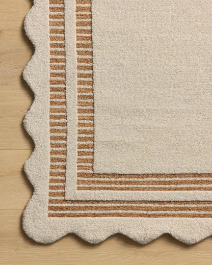 Sloan Rug in Ivory/Rust