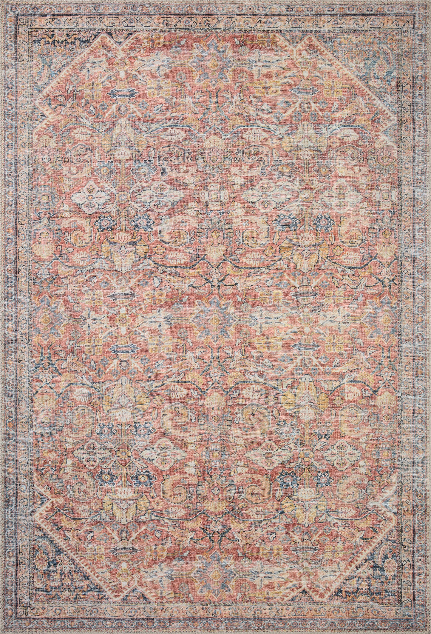 Sandrine Rug in Rust/Denim