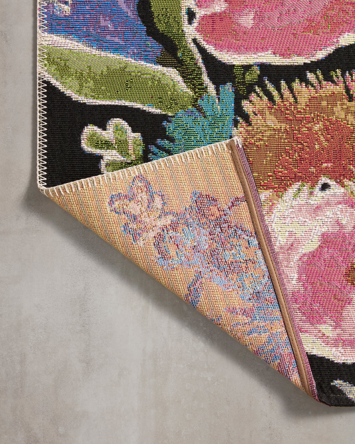 Bouquet Rug in Black / Multi