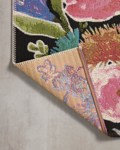 Bouquet Rug in Black / Multi