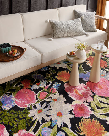 Bouquet Rug in Black / Multi