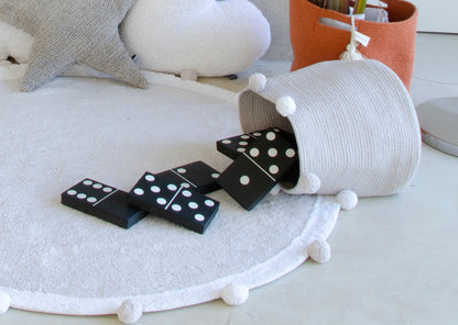 Washable Rug in Bubbly Light Grey