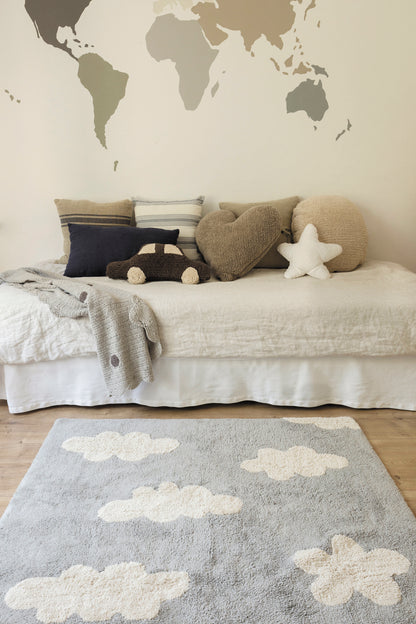 Washable Rug in Clouds Grey