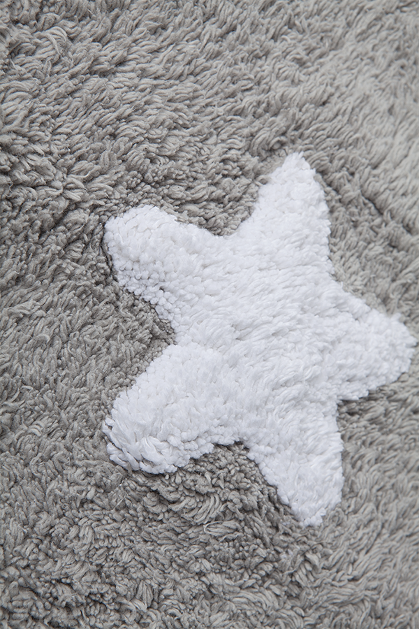Washable Rug in Stars Grey/White