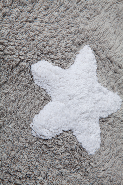 Washable Rug in Stars Grey/White