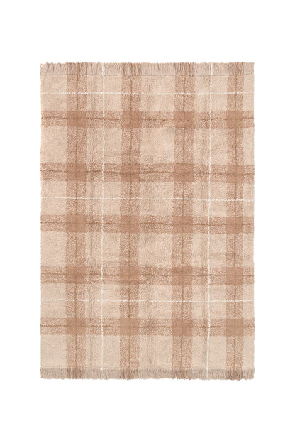 Washable Rug Tartan Rose