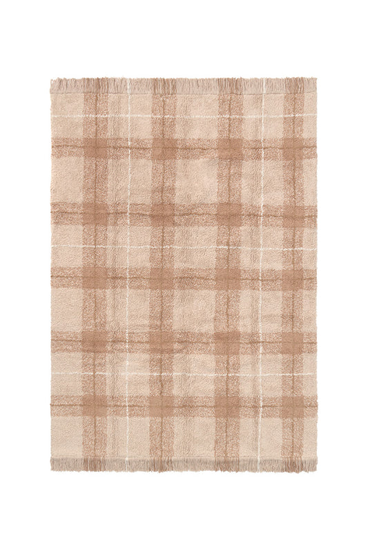 Washable Rug Tartan Rose