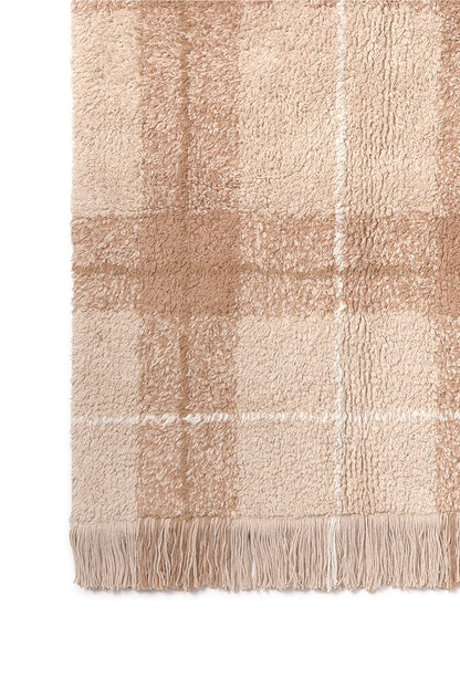 Washable Rug Tartan Rose