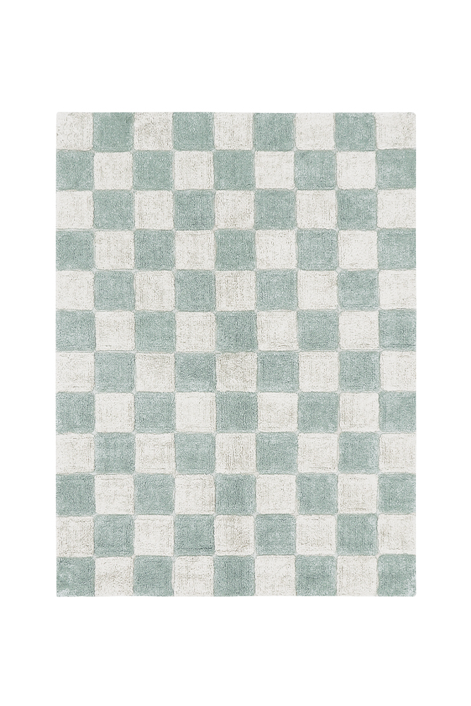 Washable Rug in Kitchen Tiles Blue Sage