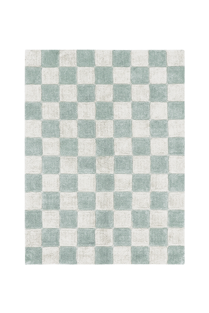 Washable Rug in Kitchen Tiles Blue Sage