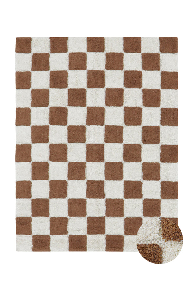 Washable Rug in Kitchen Tiles Toffee