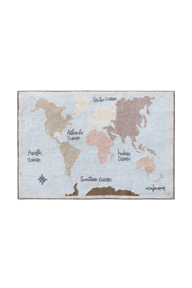Washable Rug World Map