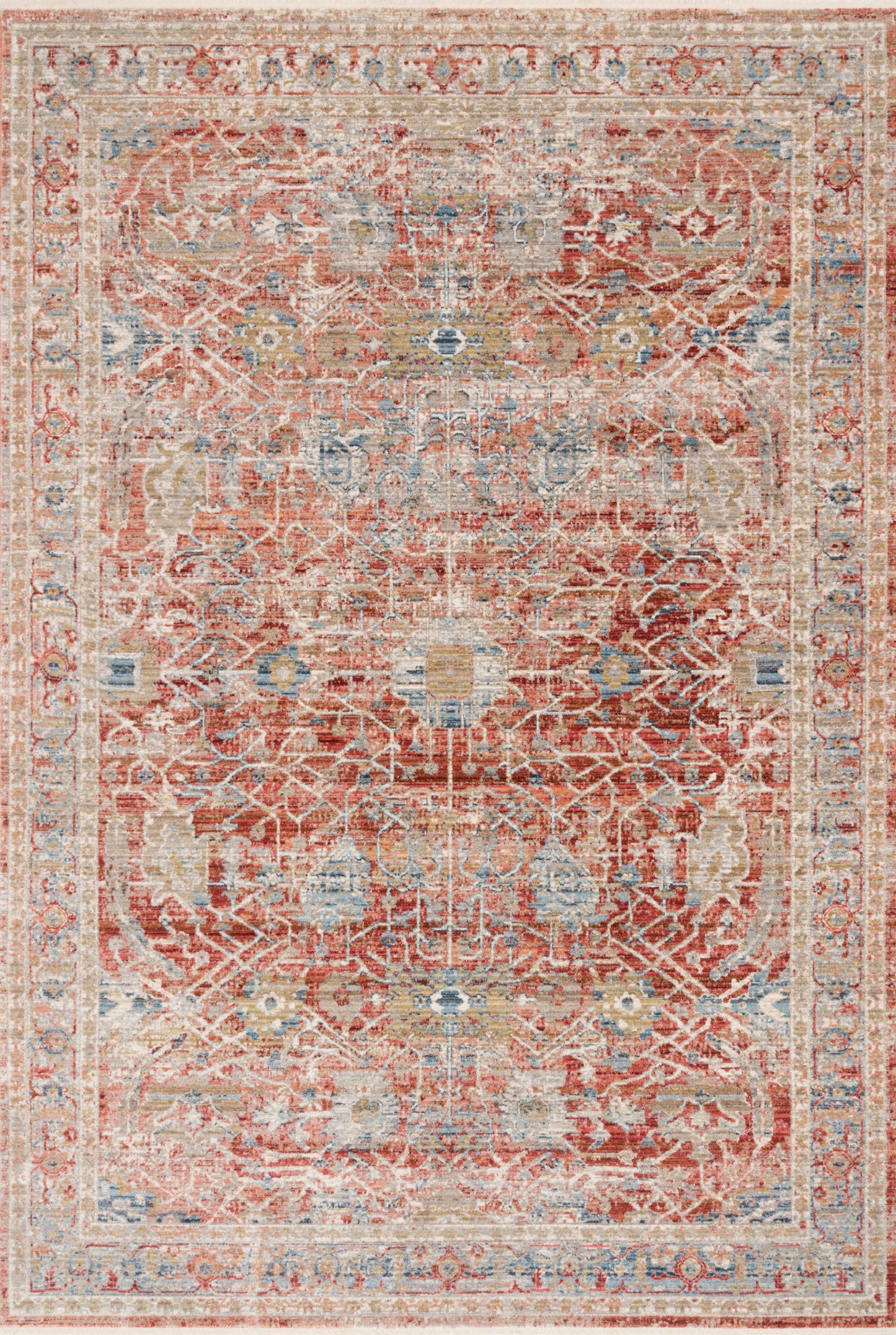 Delphine Rug in Red/Ivory