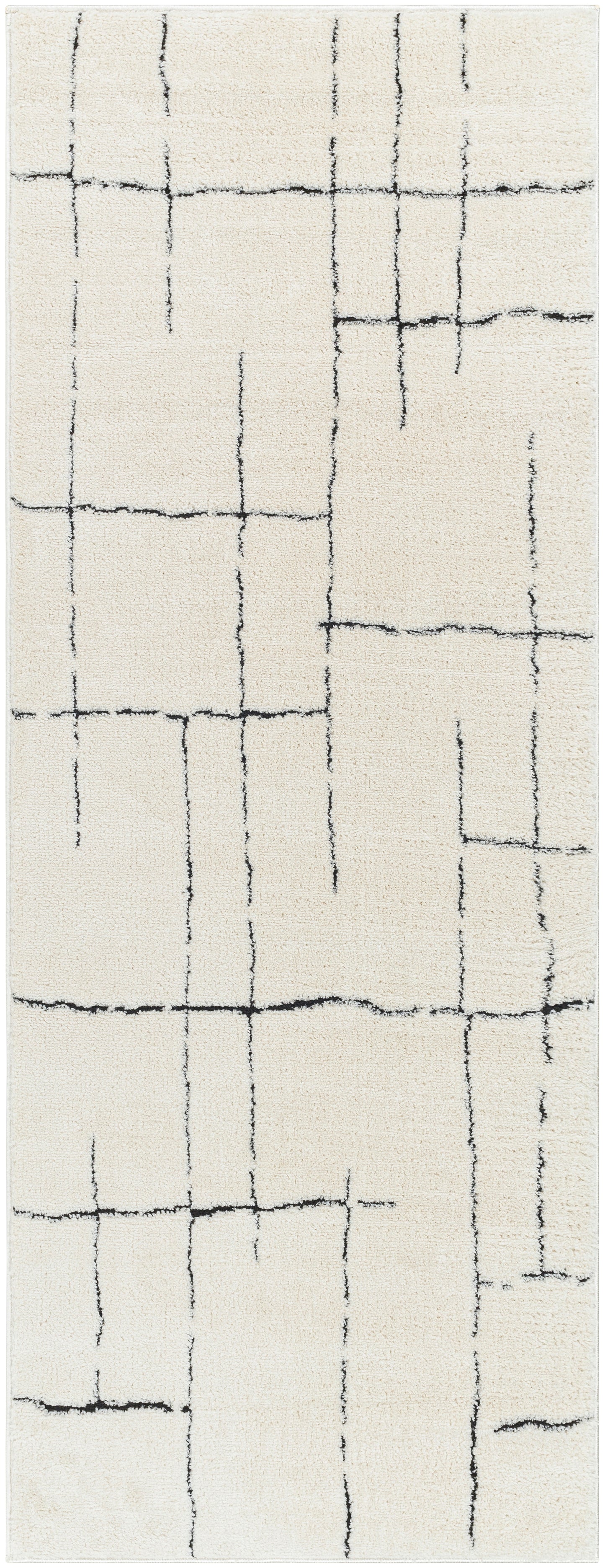 Adler Rug in Linear (Black)