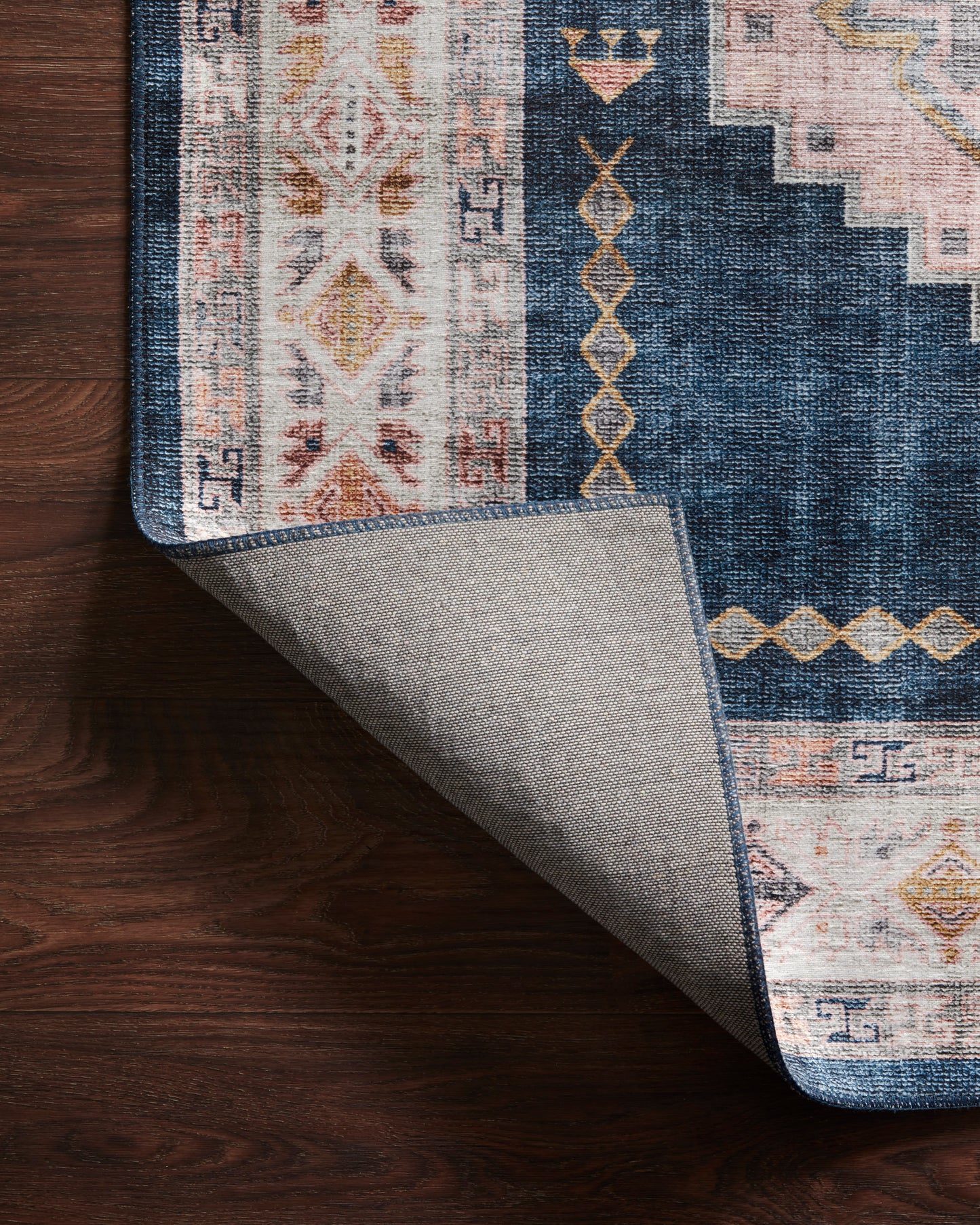 Avery Rug in Denim/Blush