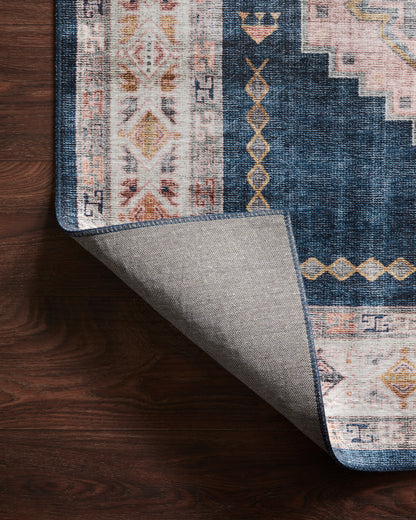 Avery Rug in Denim/Blush