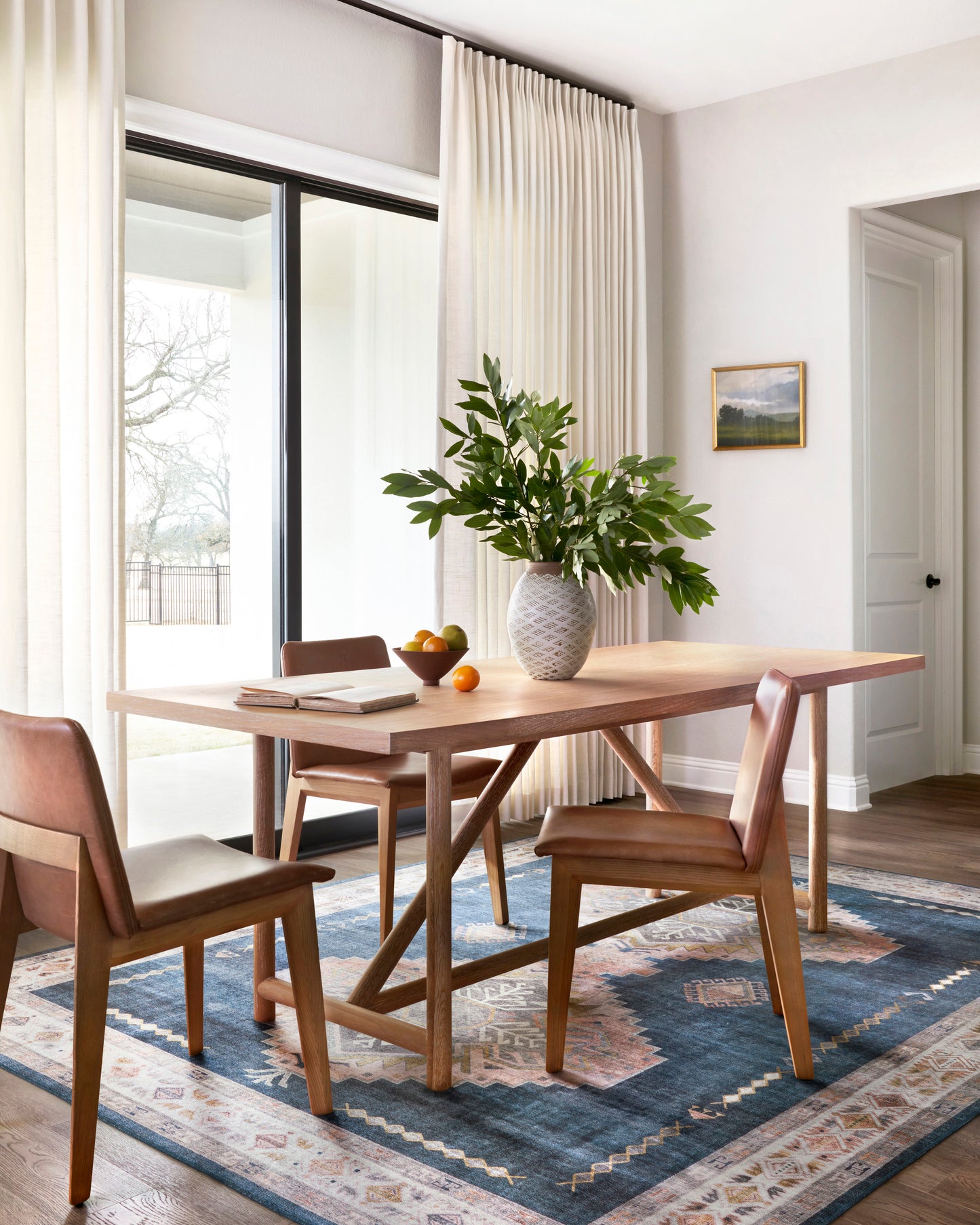 Avery Rug in Denim/Blush