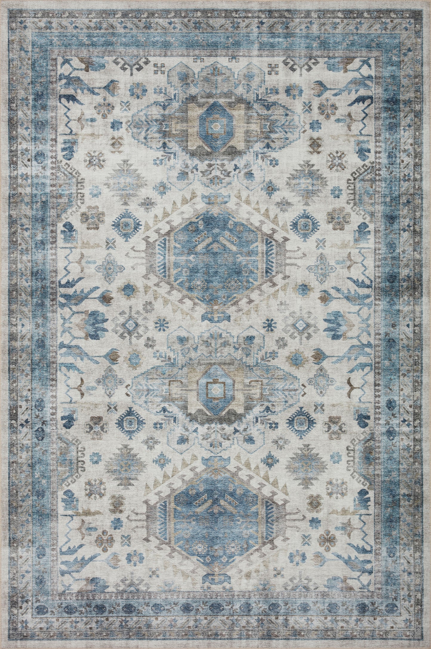 Avery Rug in Ivory/Ocean