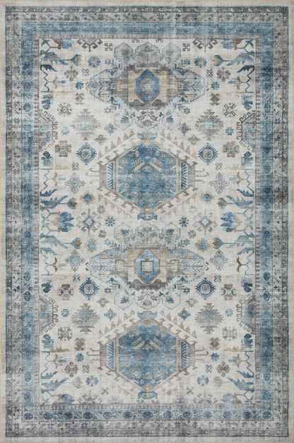 Avery Rug in Ivory/Ocean
