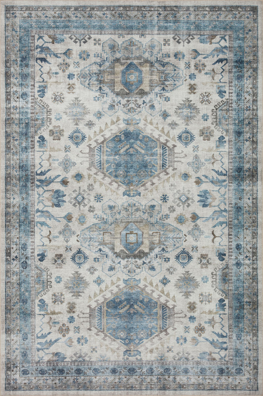 Avery Rug in Ivory/Ocean