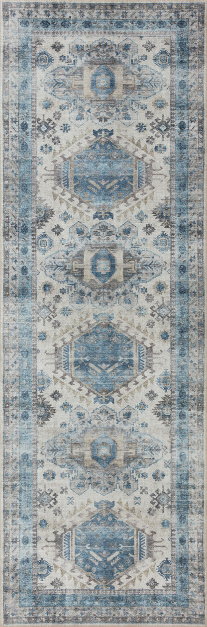 Avery Rug in Ivory/Ocean