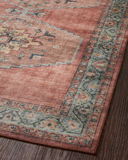 Avery Rug in Spice/Aqua