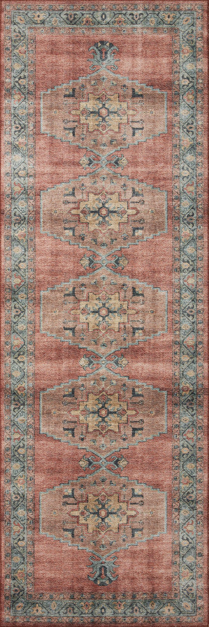Avery Rug in Spice/Aqua