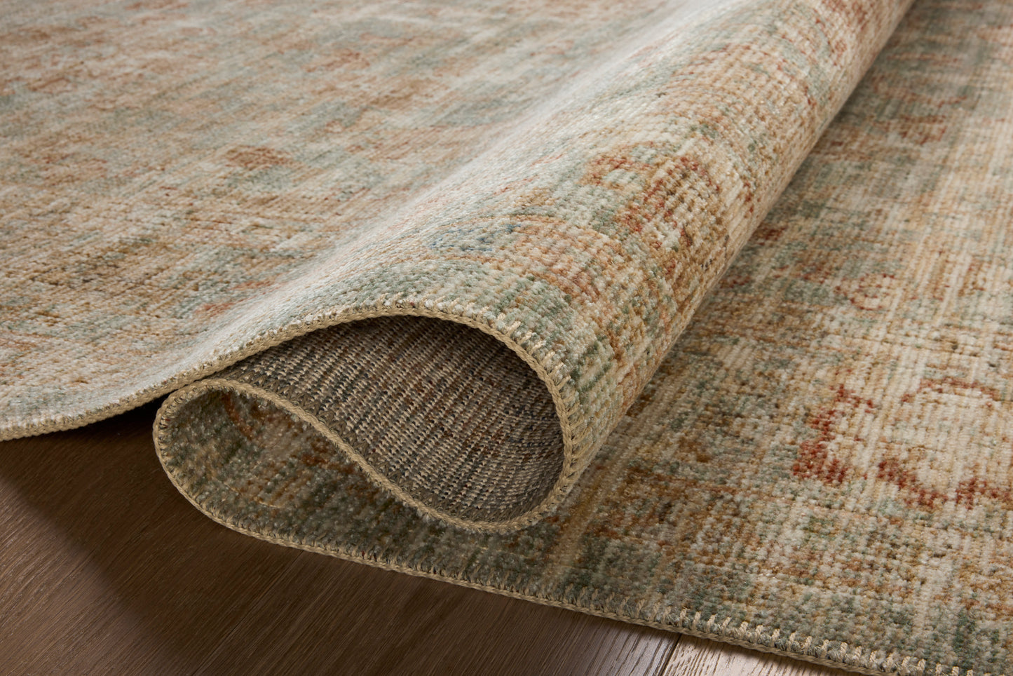 Heirloom Rug in Aqua/Terracotta