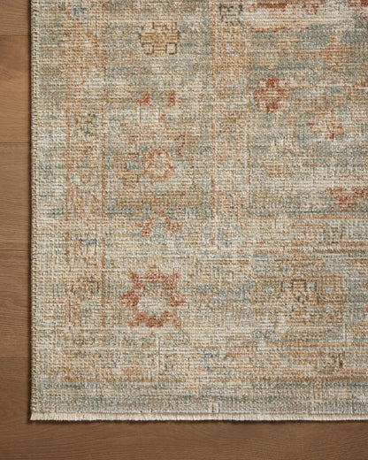 Heirloom Rug in Aqua/Terracotta