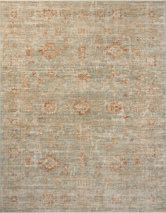 Heirloom Rug in Aqua/Terracotta