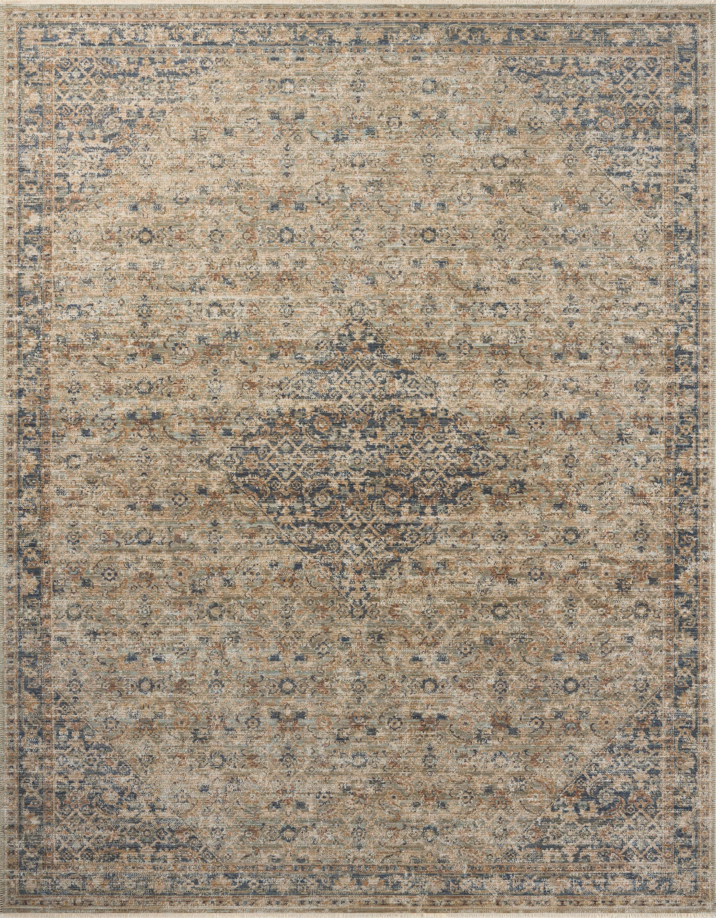 Heirloom Rug in Sage/Navy