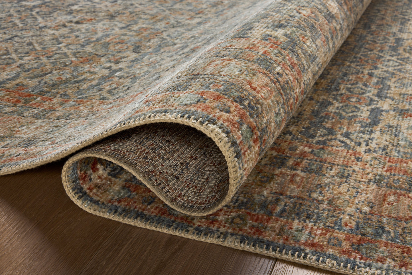 Heirloom Rug in Blue/Rust
