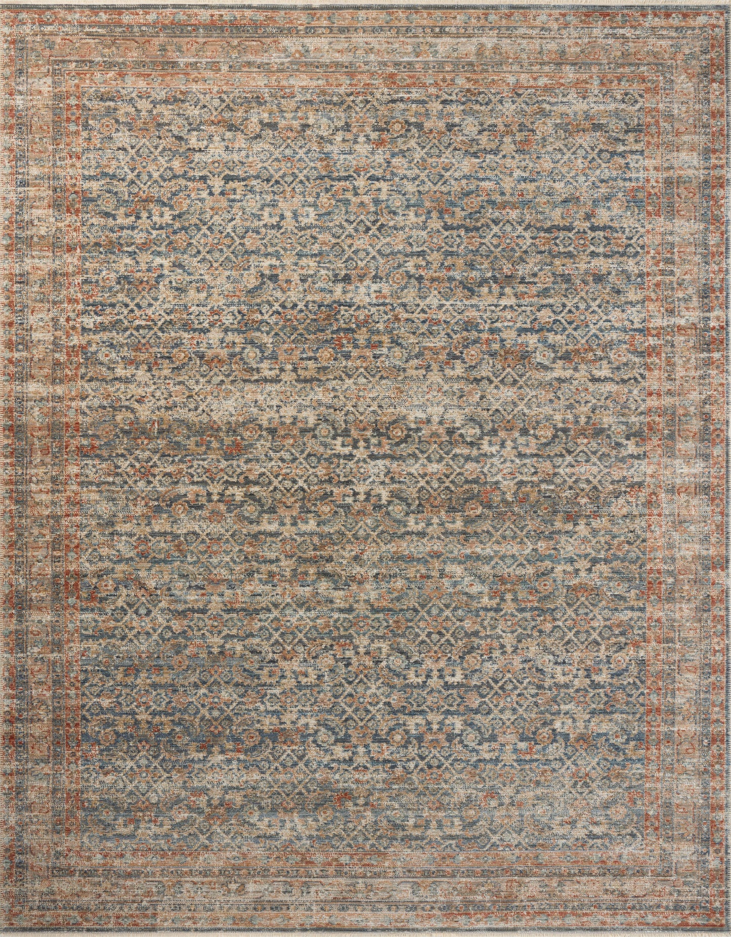 Heirloom Rug in Blue/Rust