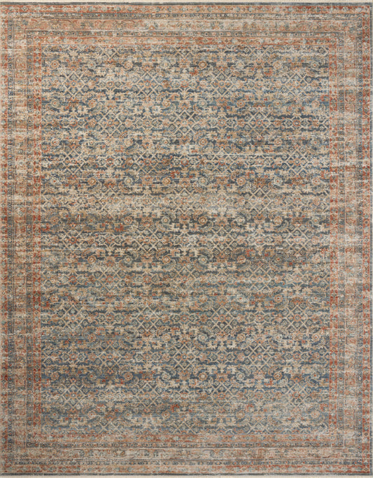 Heirloom Rug in Blue/Rust