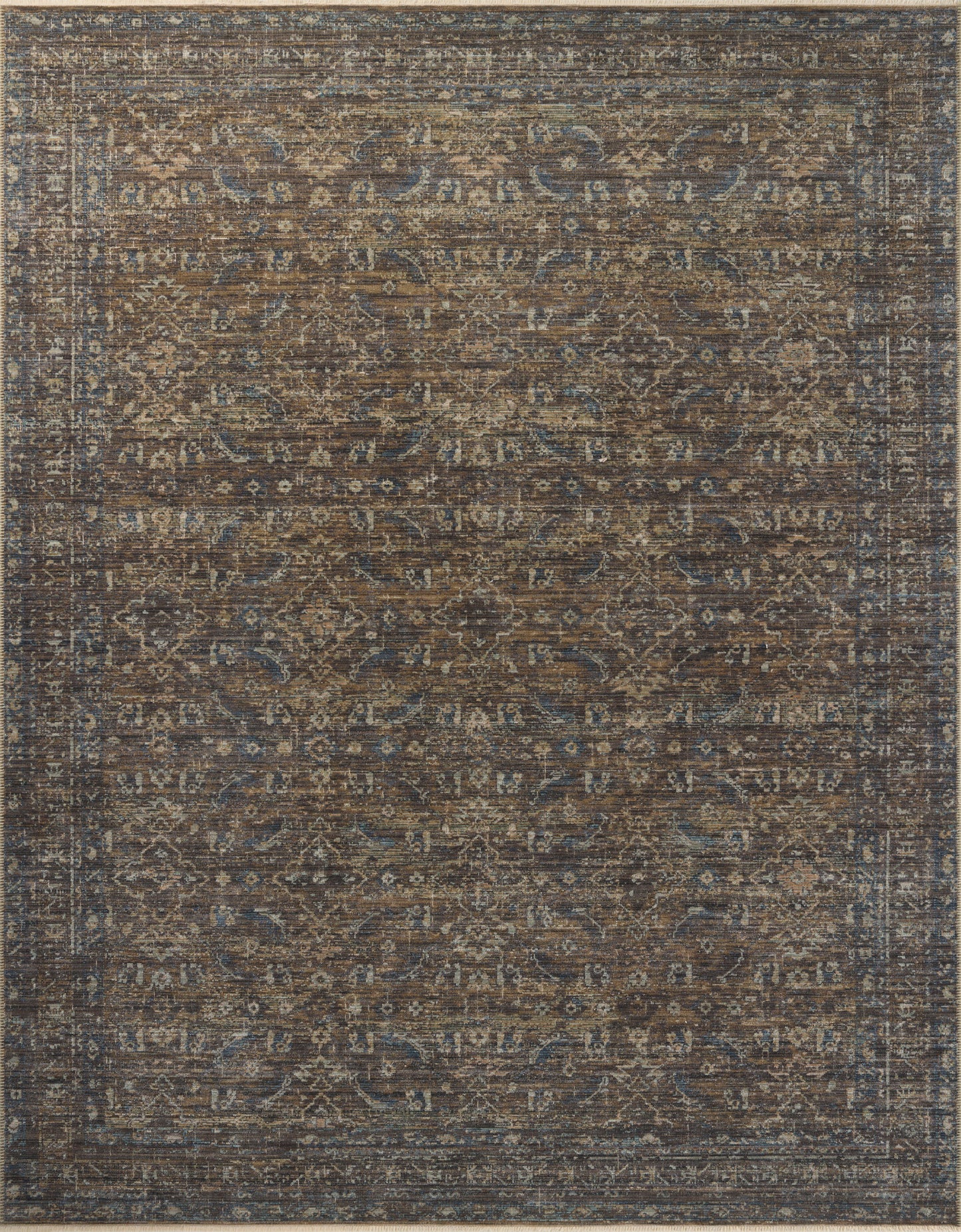 Heirloom Rug in Lagoon/Tobacco
