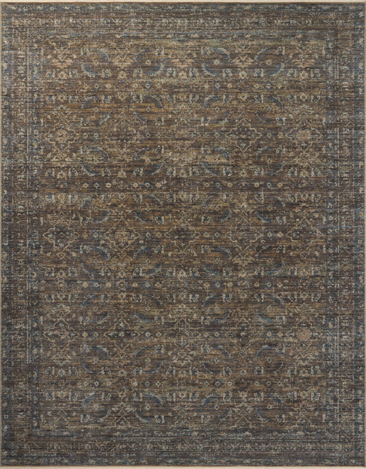 Heirloom Rug in Lagoon/Tobacco