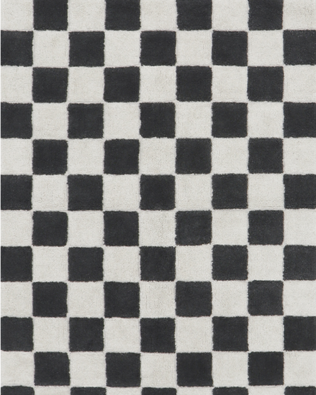 Washable Rug in Tiles Dark Grey