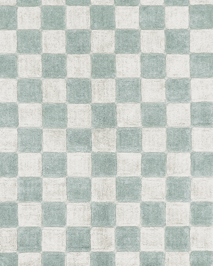 Washable Rug in Kitchen Tiles Blue Sage