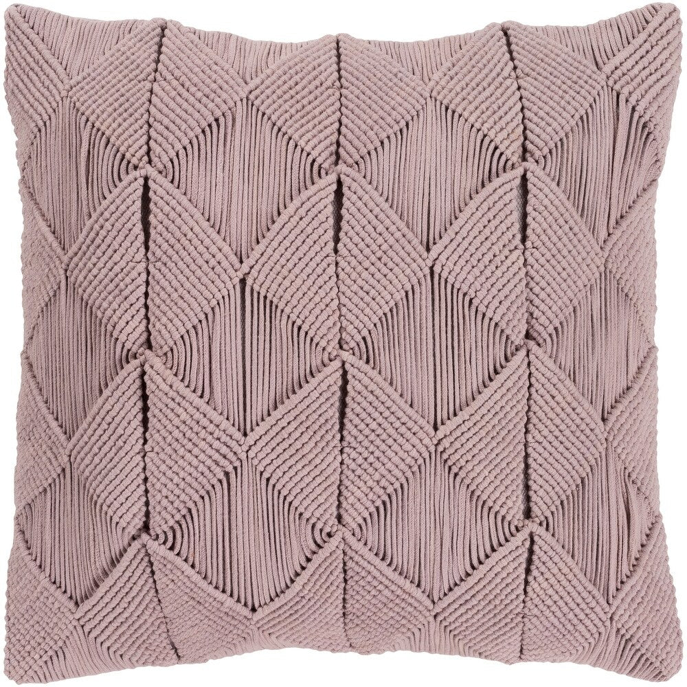 Knitted Cushion in Mauve