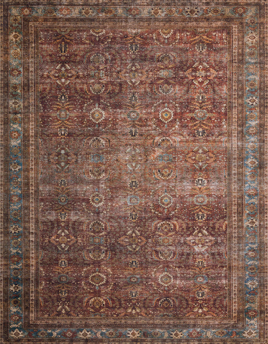 Annette Rug in Brick/Blue