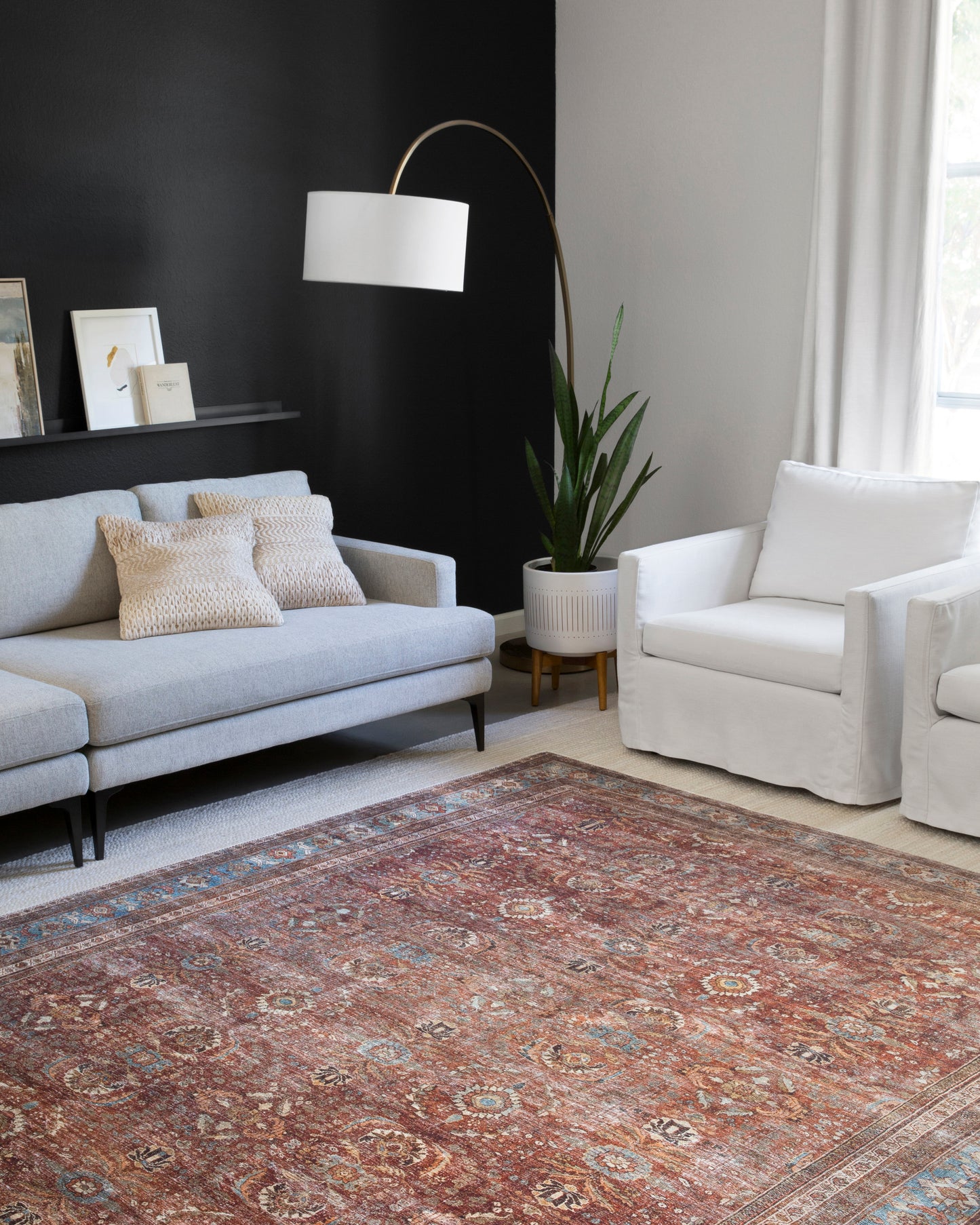 Annette Rug in Brick/Blue